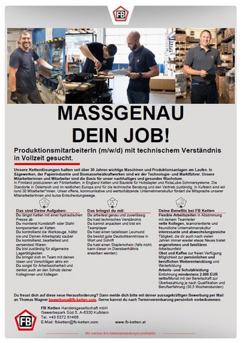 Mitarbeiter für Kettenproduktion